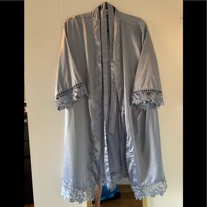 Periwinkle satin robe